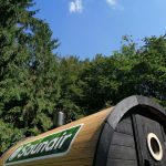 Saunair mobile sauna hire in the woods surrounded by trees